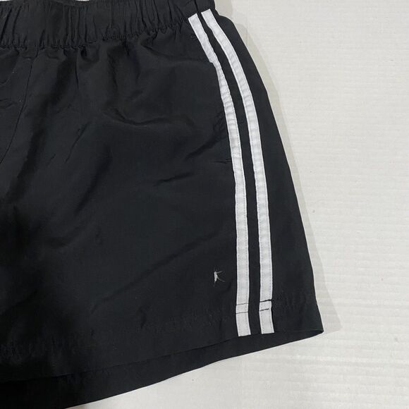 DANSKIN Black Poly Shorts Size Small White Stripes Activewear Running - Picture 2 of 7